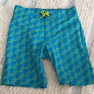 J. Crew Kids Blue and Green Swim Trunks